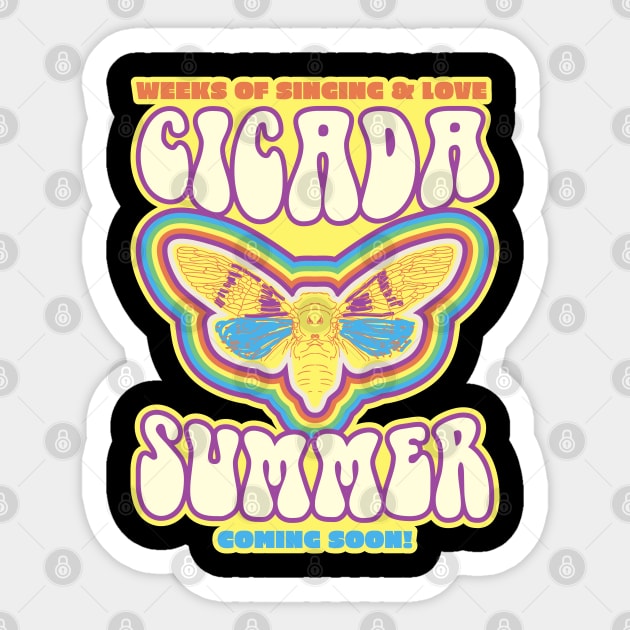 Cicada Summer Retro Vintage Art Meme design Sticker by creative